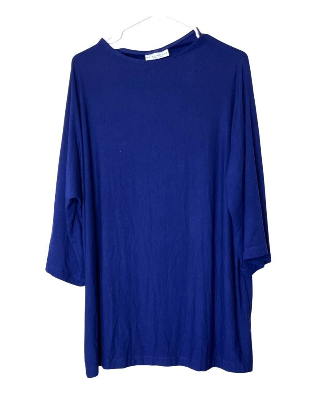 Bryn Walker Womens Royal Blue XL Tunic Top 3/4 Sleeve Relaxed Fit Made In USA
